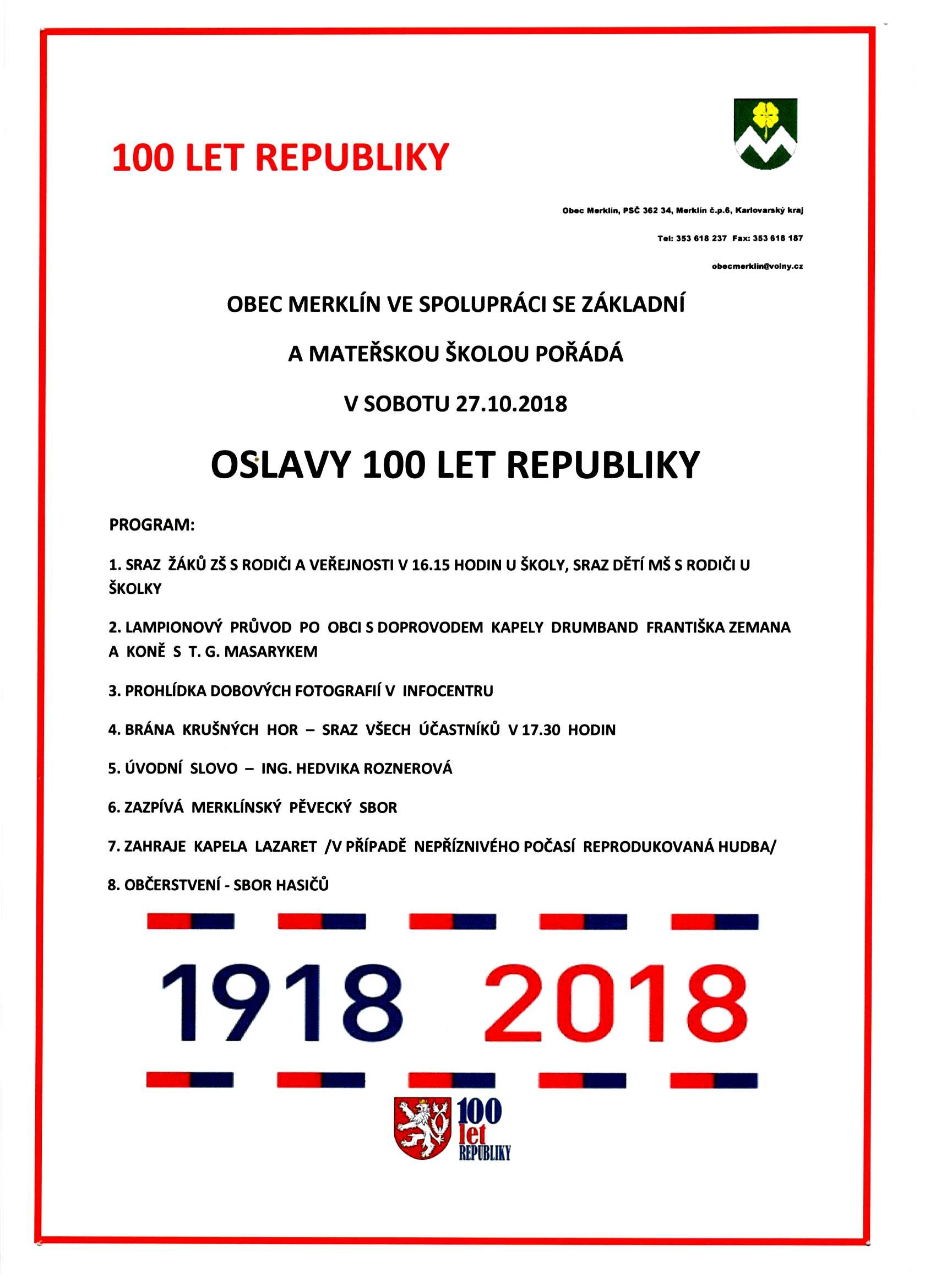 Oslavy 100. let republiky
