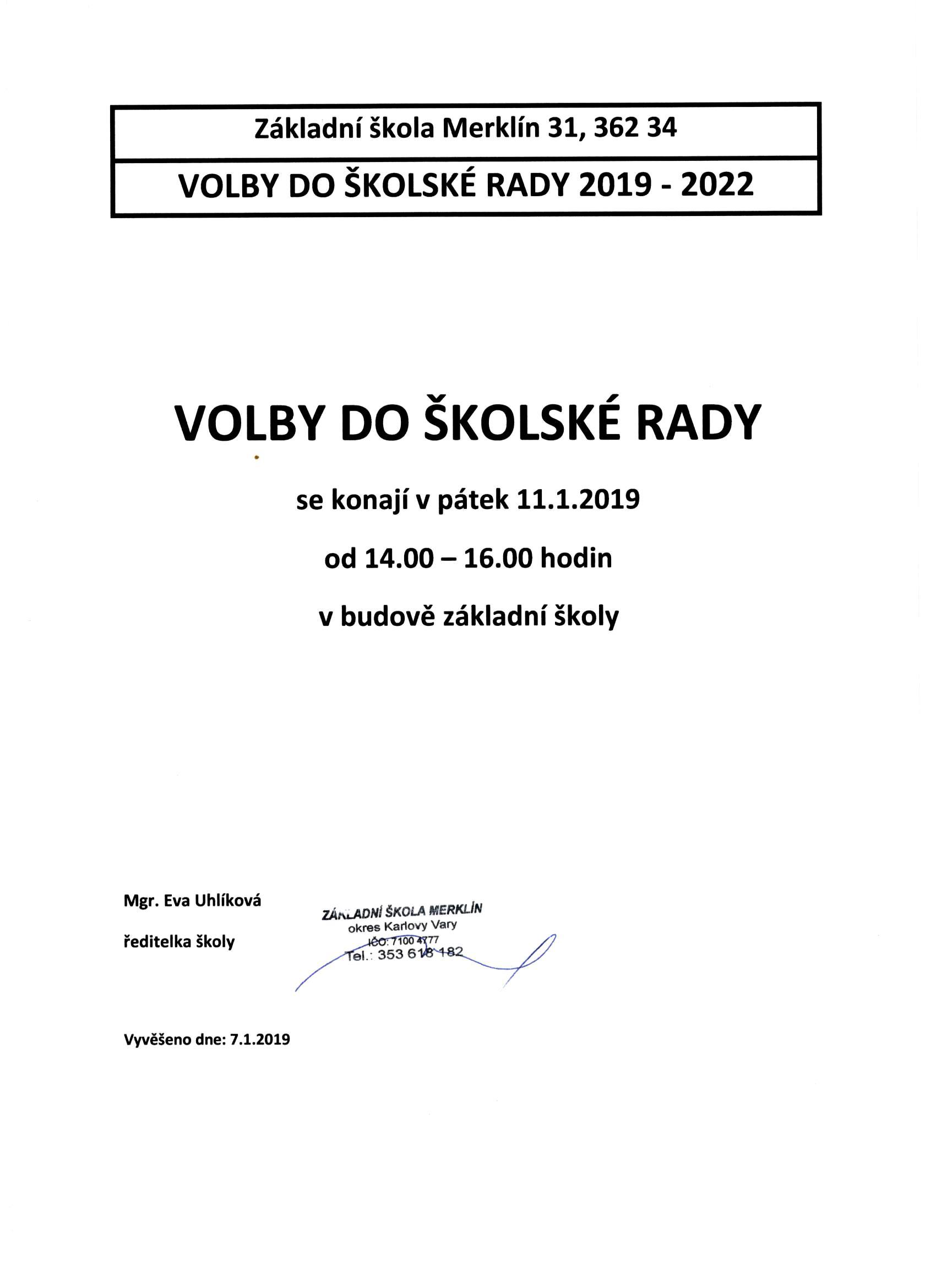 Volby - školská rada